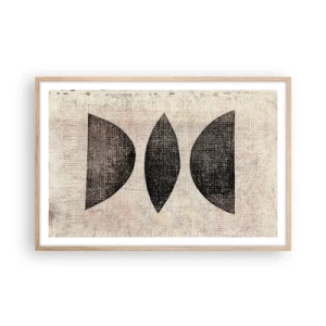 Plakat i ramme af lyst egetræ - Etnisk abstraktion - 91x61 cm