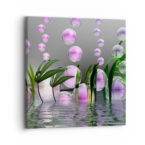 Lærredstryk - Billede på lærred - En reflekterende komposition af lethed og liv - 30x30 cm