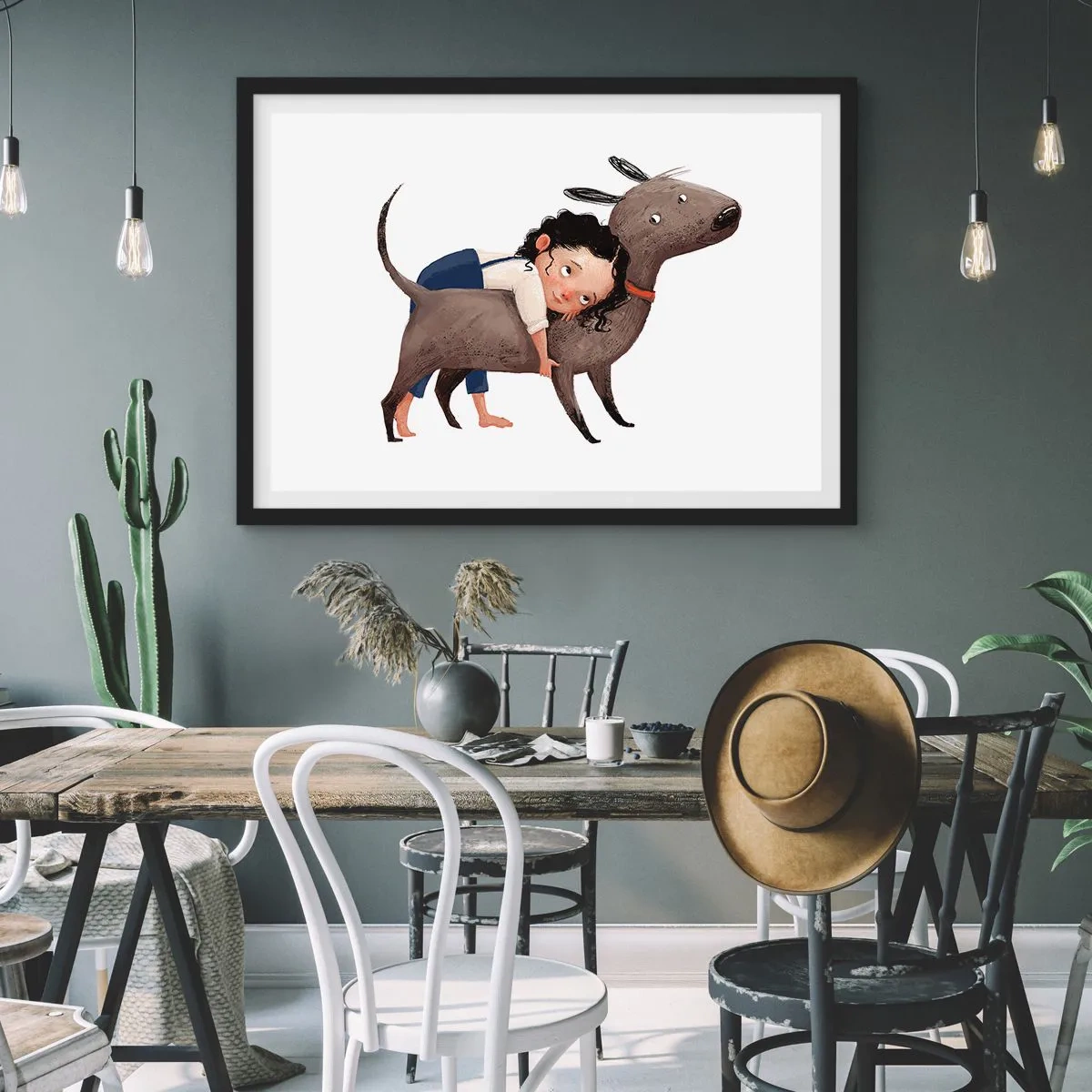 Plakat i sort ramme - Bedste venner - 50x40 cm