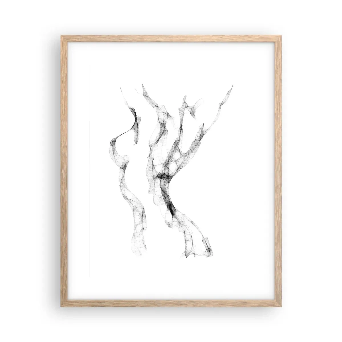 Plakat i ramme af lyst egetræ - Smuk og stærk - 40x50 cm