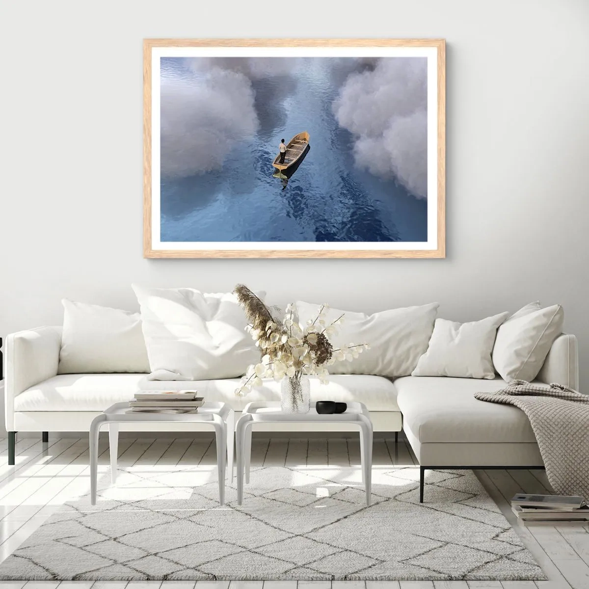 Plakat i ramme af lyst egetræ - Livet - rejsen - det ukendte - 40x30 cm