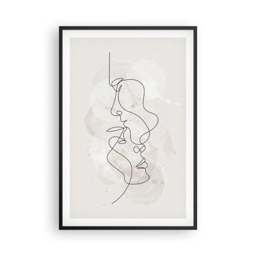 Plakat i sort ramme - Omfavnet i en omfavnelse - 61x91 cm