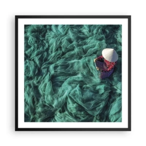 Plakat i sort ramme - I et hav af lys - 60x60 cm