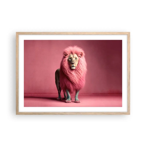 Plakat i ramme af lyst egetræ - Og du er ikke længere bange - 70x50 cm