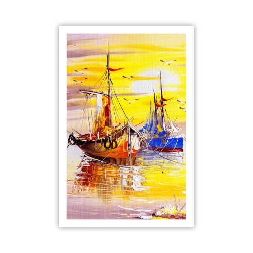 Plakat - Et velfortjent hvil i havnen - 61x91 cm