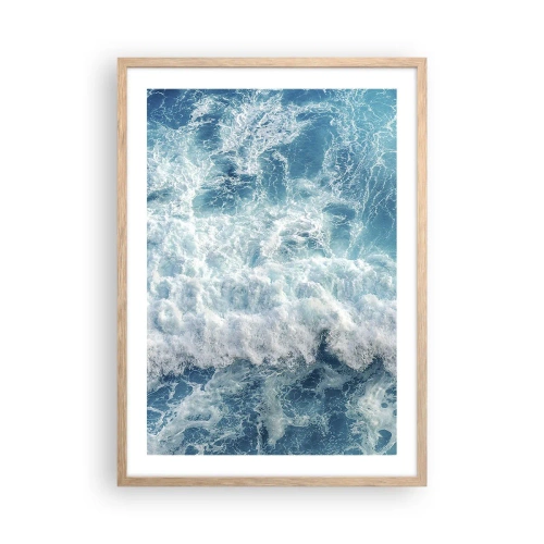 Plakat i ramme af lyst egetræ - Glædeligt og i spring - 50x70 cm