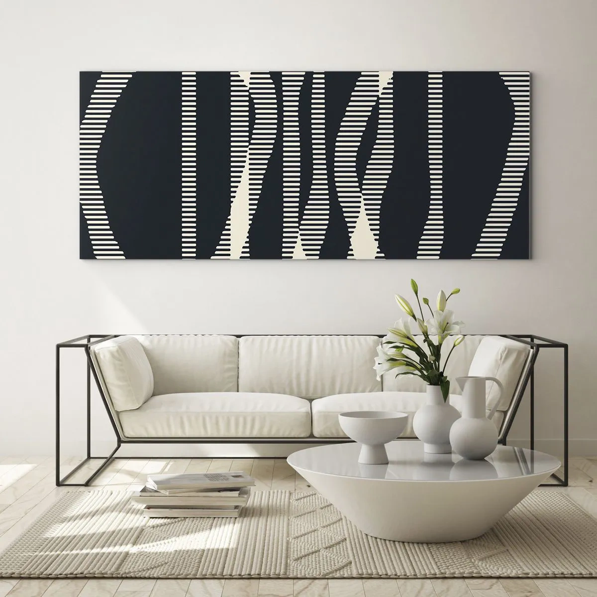 Billede på glas - Forsøg på at bryde igennem mørket - 90x30 cm