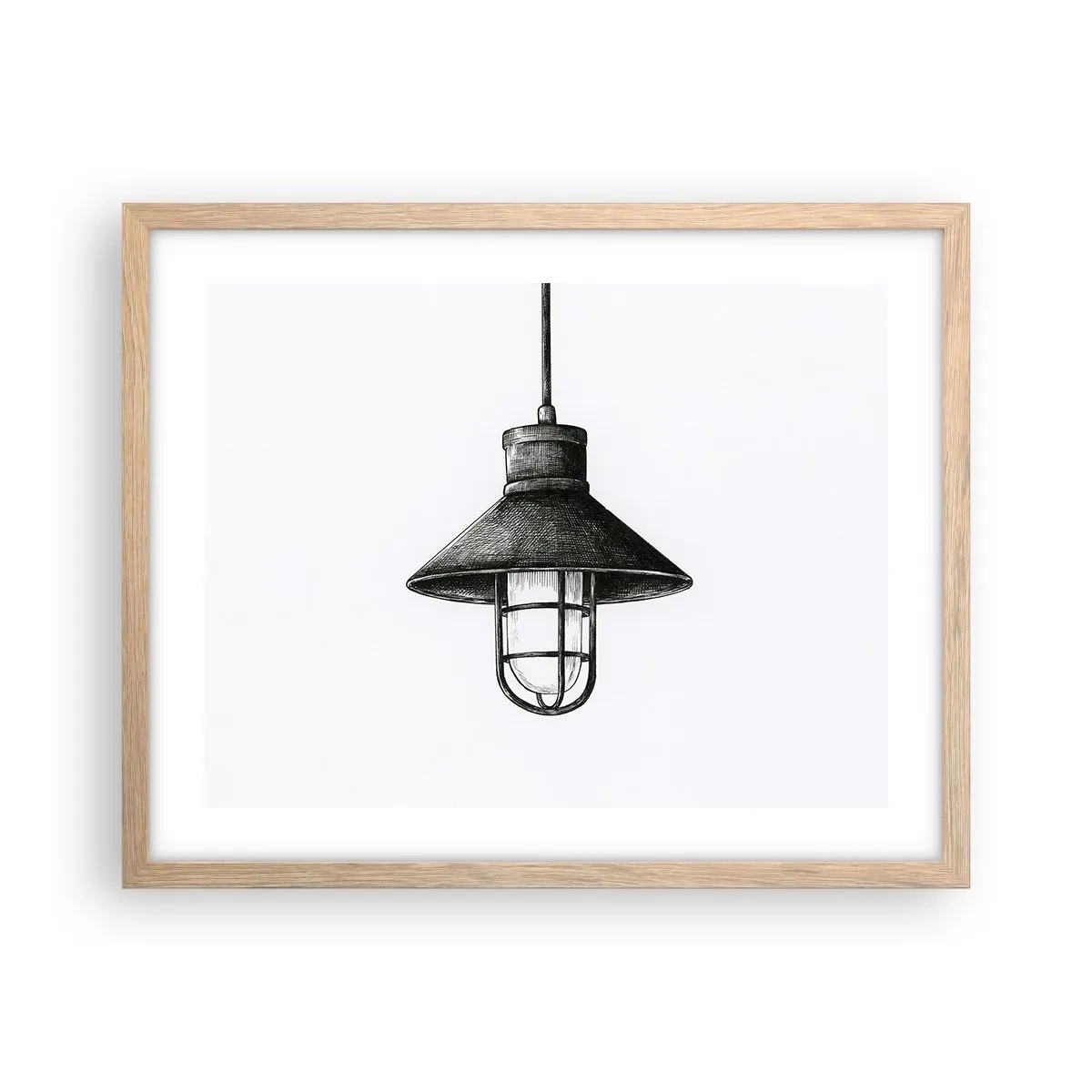 Plakat i ramme af lyst egetræ - Som for mange år siden... - 50x40 cm