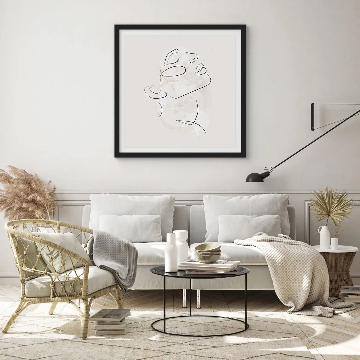 Plakat i sort ramme - Skitse af drømmen - 60x60 cm