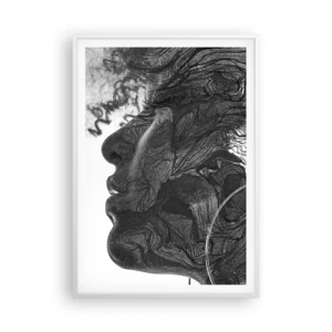 Plakat i hvid ramme - Forviklet i drømme - 70x100 cm