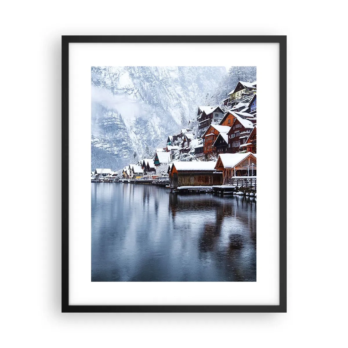 Plakat i sort ramme - I en vinterdekoration - 40x50 cm