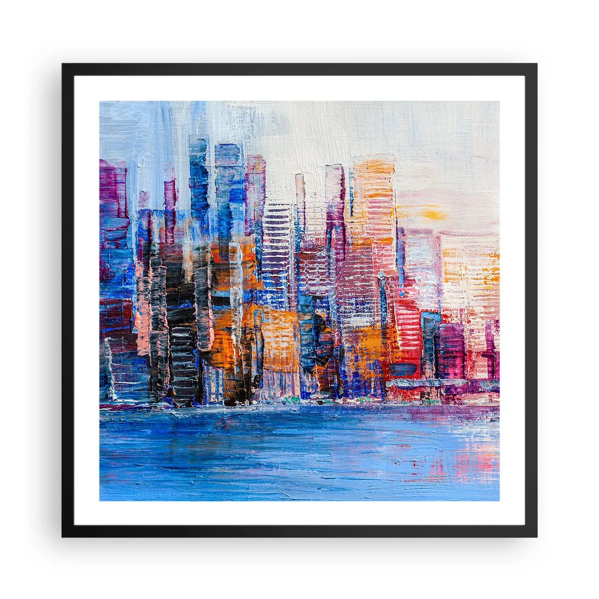 Plakat i sort ramme - En glad metropol - 60x60 cm