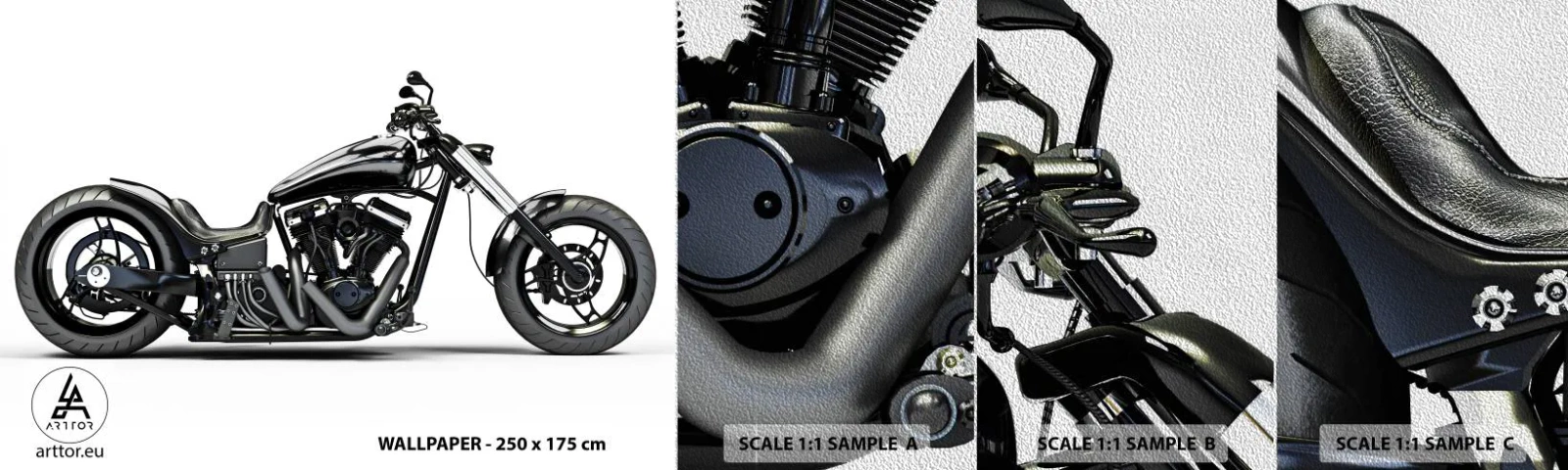 Prøve Fototapet Premium Sand - For frihedselskere - Automotive, Motorcykel, Chopper - 100x30 cm