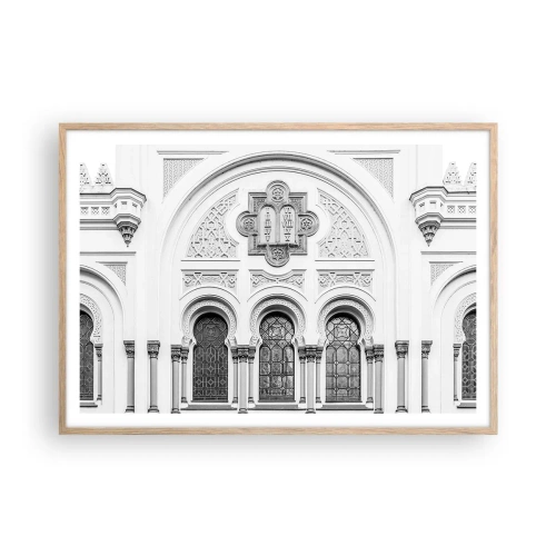 Plakat i ramme af lyst egetræ - På grænsen mellem kulturer - 100x70 cm