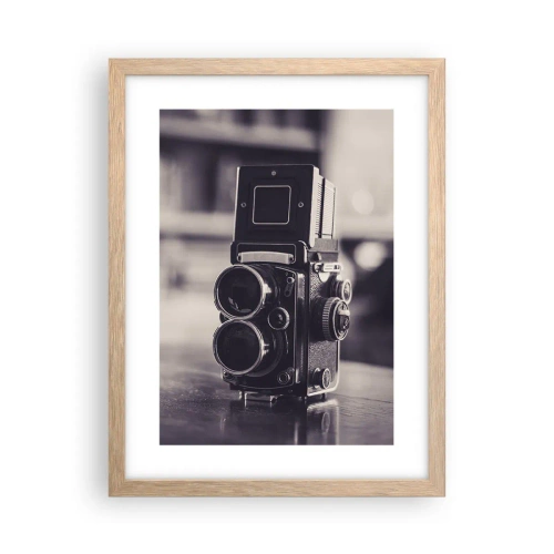 Plakat i ramme af lyst egetræ - Magien i et gammelt fotografi - 30x40 cm