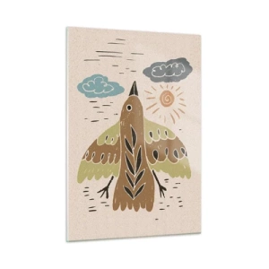 Billede på glas - Glædelig flugt - 50x70 cm