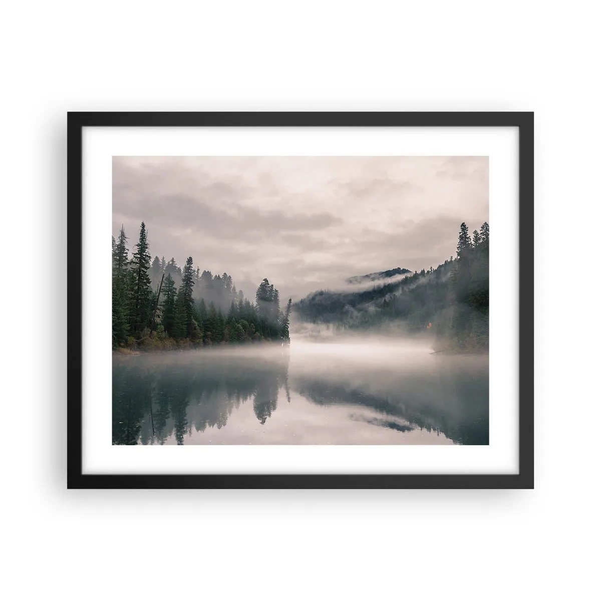 Plakat i sort ramme - I drømmen, i tågen - 50x40 cm