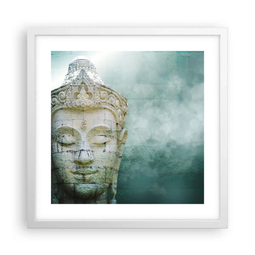 Plakat i hvid ramme - På jagt efter lys - 40x40 cm