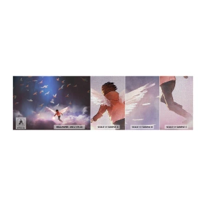Prøve Fototapet Premium Canvas - Det kræver fantasi og mod - Abstraktion, Fantasi, Icarus - 100x30 cm