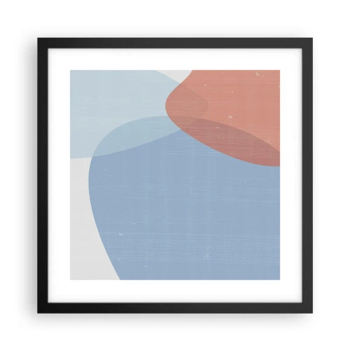 Plakat i sort ramme - Pastelfarvede relationer - 40x40 cm