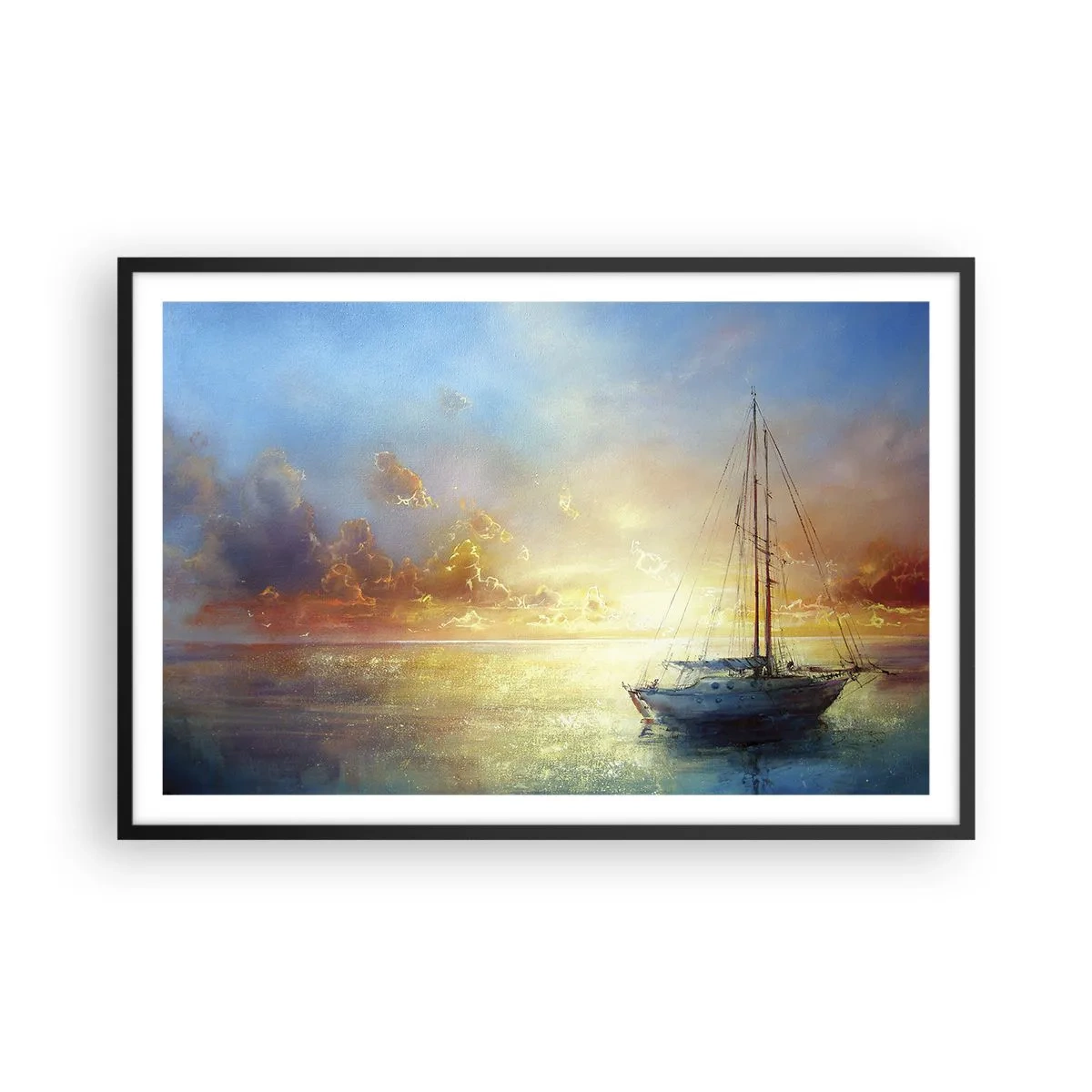 Plakat i sort ramme - I en gylden bugt - 91x61 cm