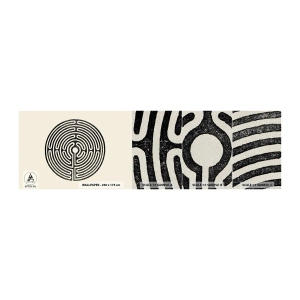 Prøve Fototapet Premium Sand - Mystisk orden - Labyrint, Minimalisme, Sort og hvid - 100x30 cm