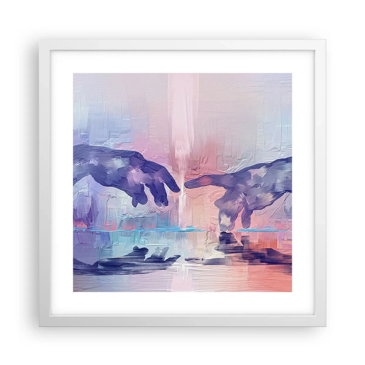 Plakat i hvid ramme - Den guddommelige gnist af liv - 40x40 cm