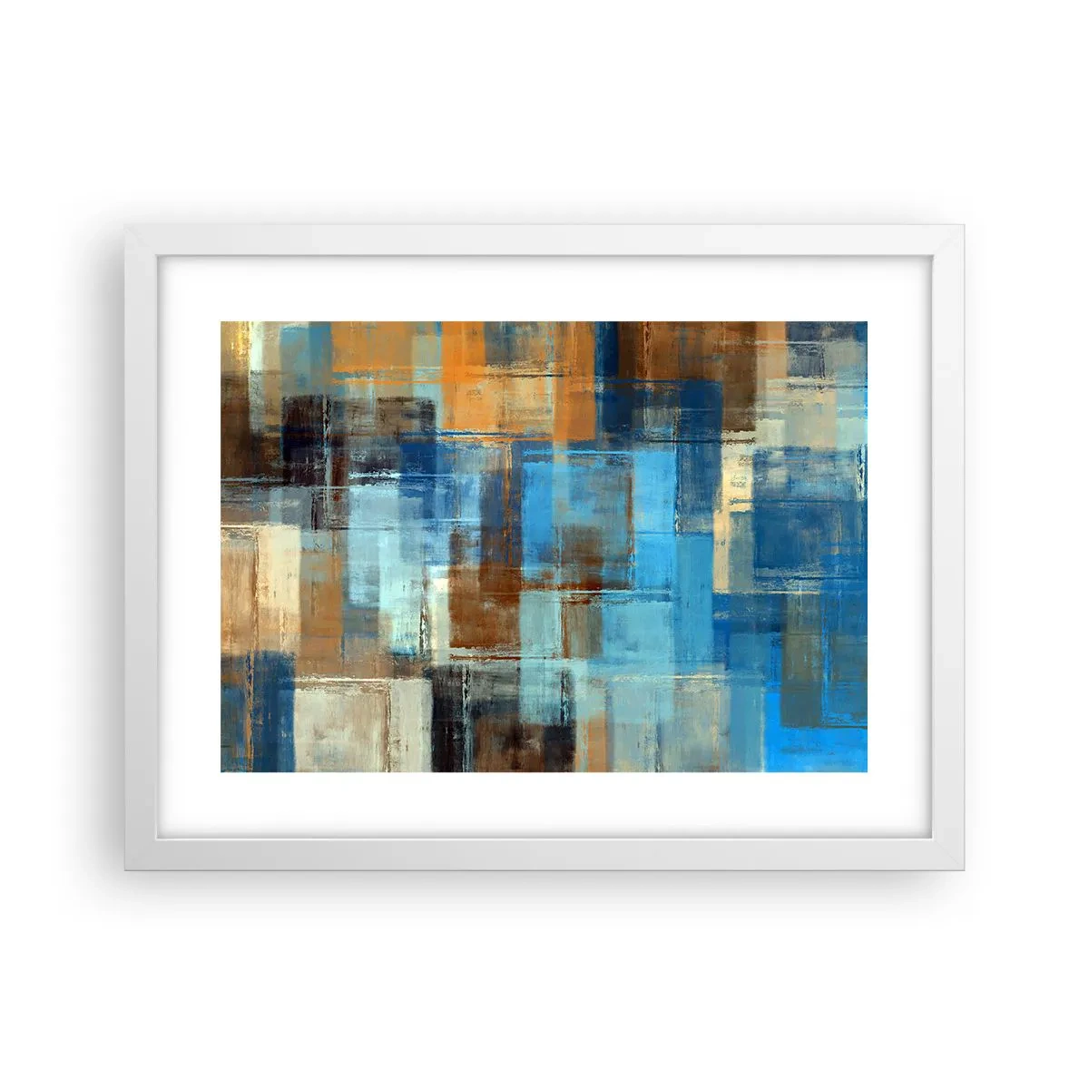 Plakat i hvid ramme - Gennem det blå slør - 40x30 cm