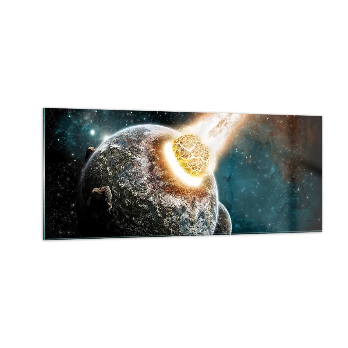 Billede på glas - Udslettelse eller fødsel? - 100x40 cm