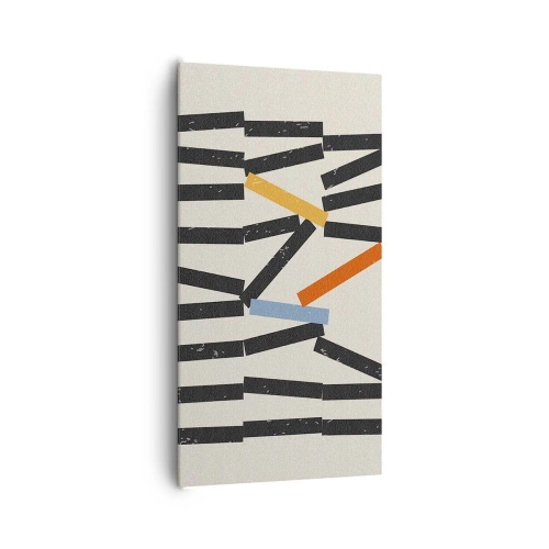 Lærredstryk - Billede på lærred - Dominoer - komposition - 65x120 cm