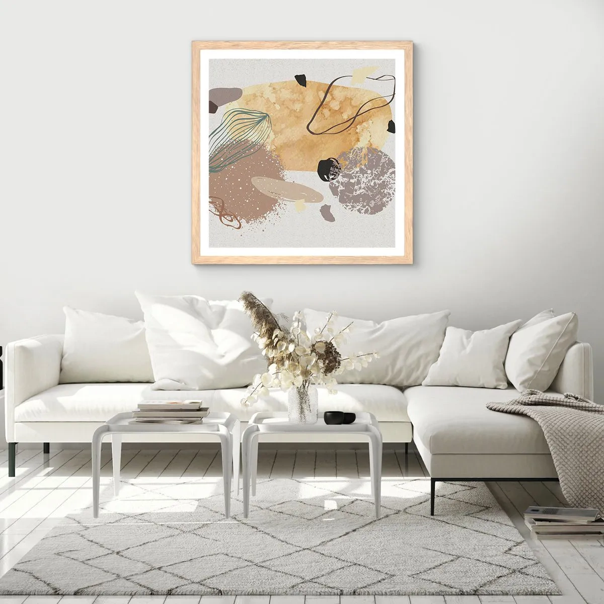 Plakat i ramme af lyst egetræ - Anvendt plumkologi - 30x30 cm