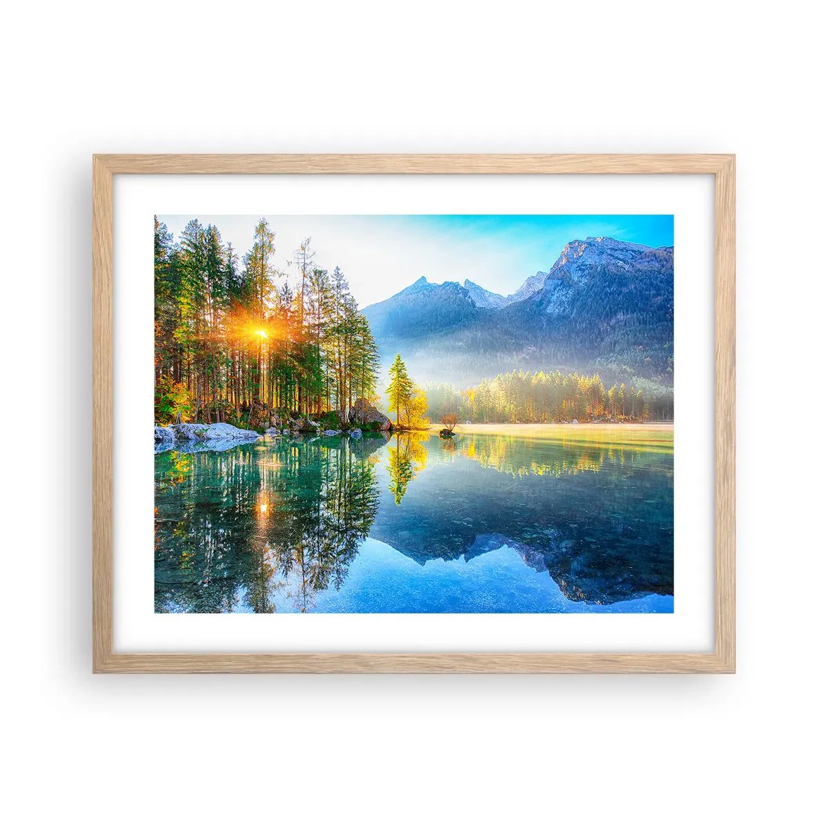 Plakat i ramme af lyst egetræ - Majestæt og sødme - 50x40 cm