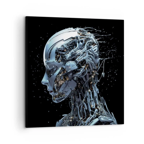 Lærredstryk - Billede på lærred - Teknologi er en kvinde - 50x50 cm