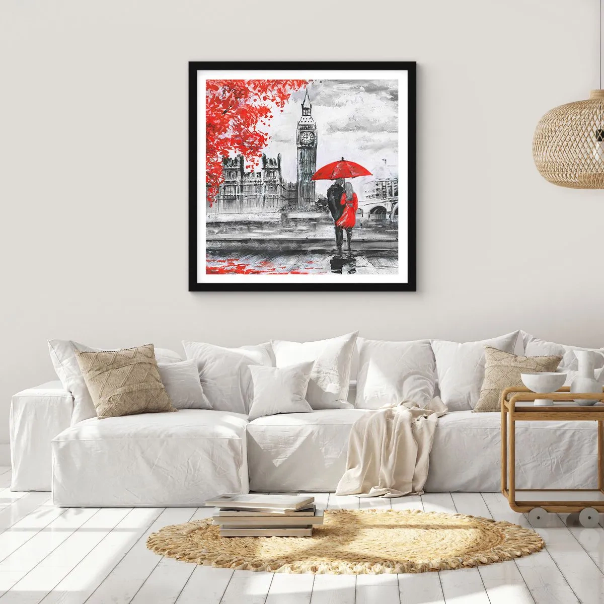 Plakat i sort ramme - Forelsket i London - 30x30 cm