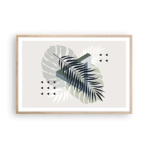 Plakat i ramme af lyst egetræ - Natur og geometri - to ordener? - 91x61 cm