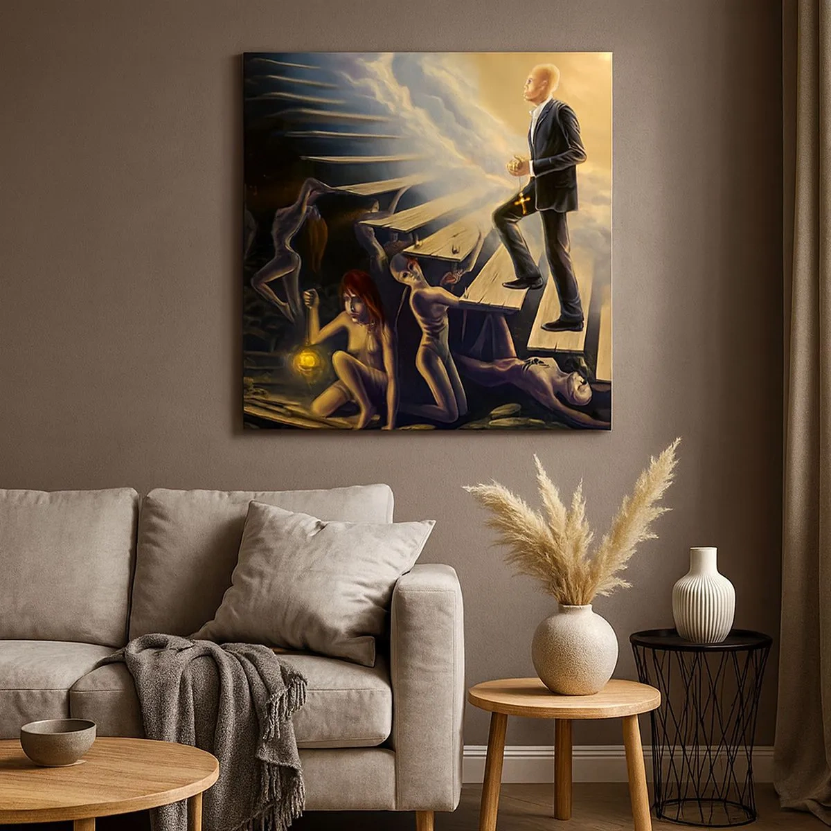 Lærredstryk - Billede på lærred - En dantesk rejse mod lyset - 30x30 cm