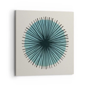 Lærredstryk - Billede på lærred - Strålende på blå - 70x70 cm