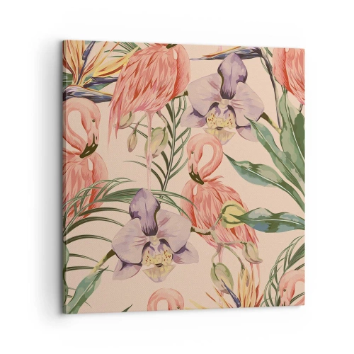 Lærredstryk - Billede på lærred - Lyserød blomstret ballet - 60x60 cm