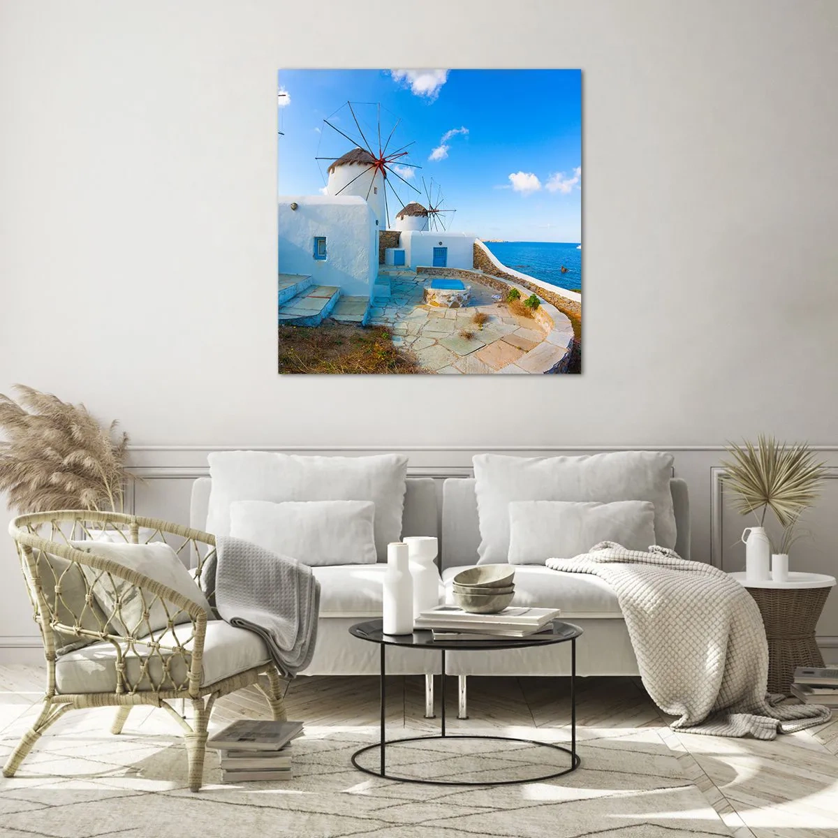 Billede på glas - Blå vind fra havet - 50x50 cm