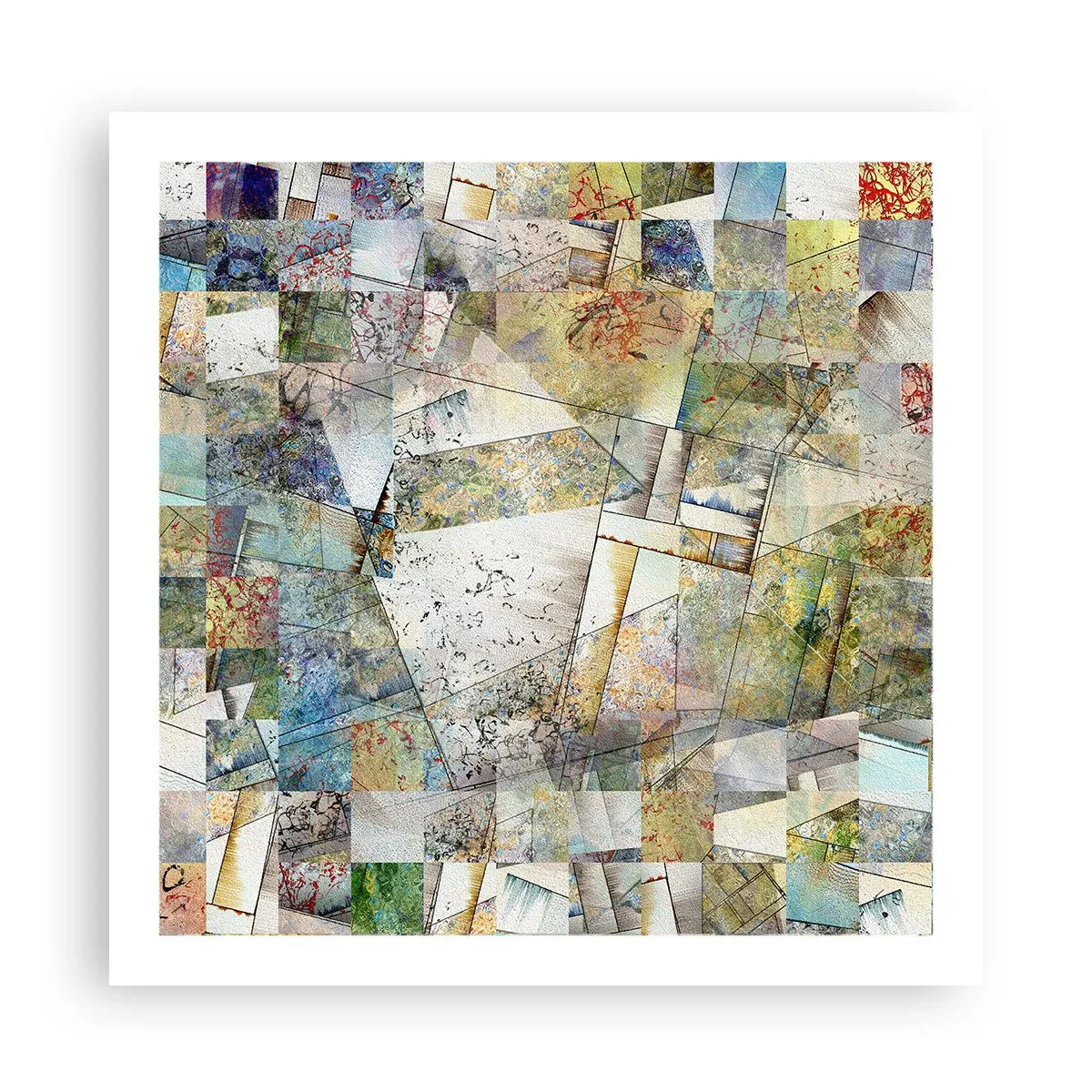 Plakat - Geometrisk ommøblering - 60x60 cm