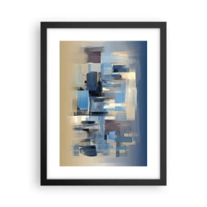 Plakat i sort ramme - Blå konstruktion - 30x40 cm