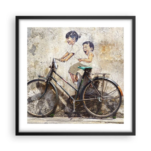 Plakat i sort ramme - Sandt eller falsk? - 50x50 cm