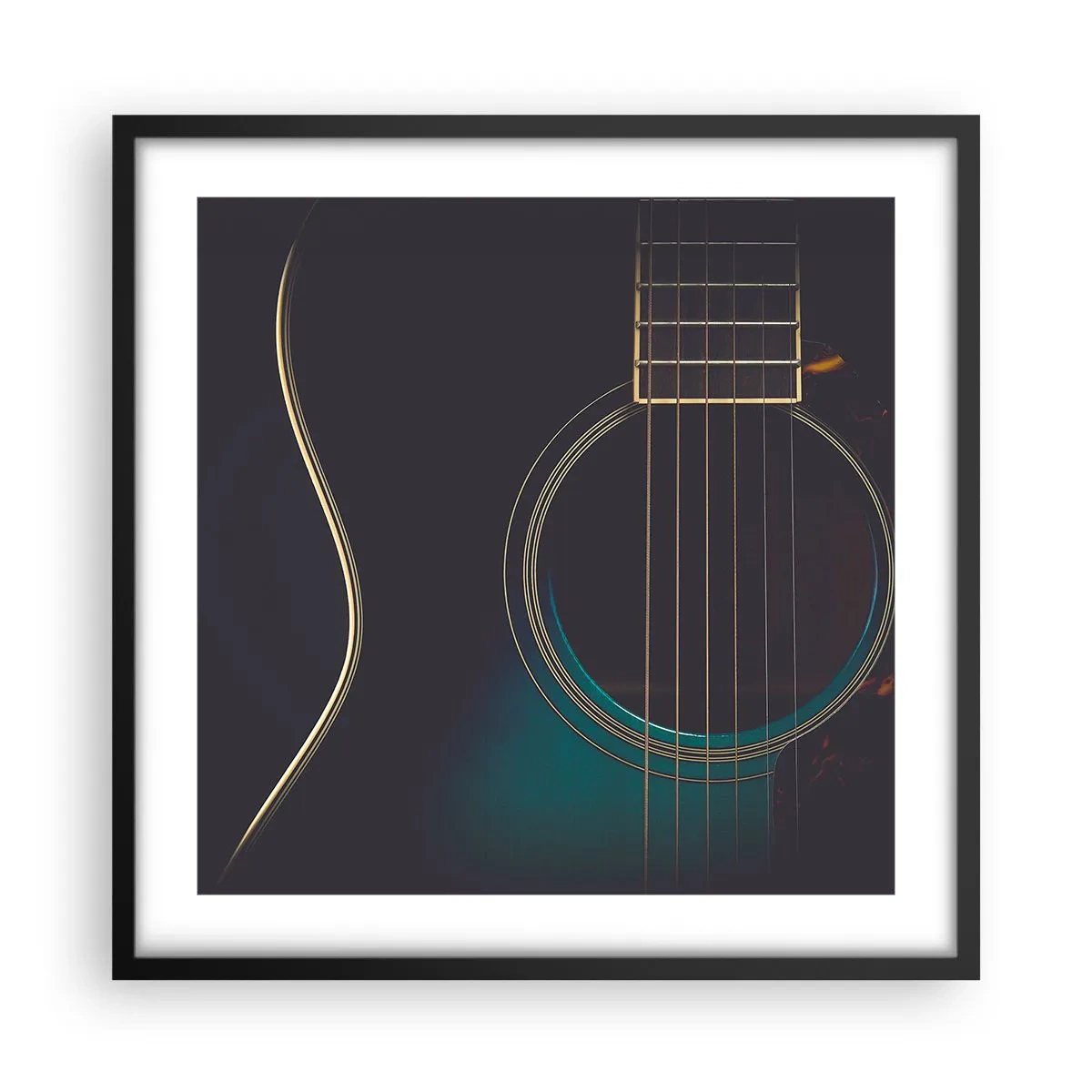 Plakat i sort ramme - Et øjeblik før det lyder - 50x50 cm