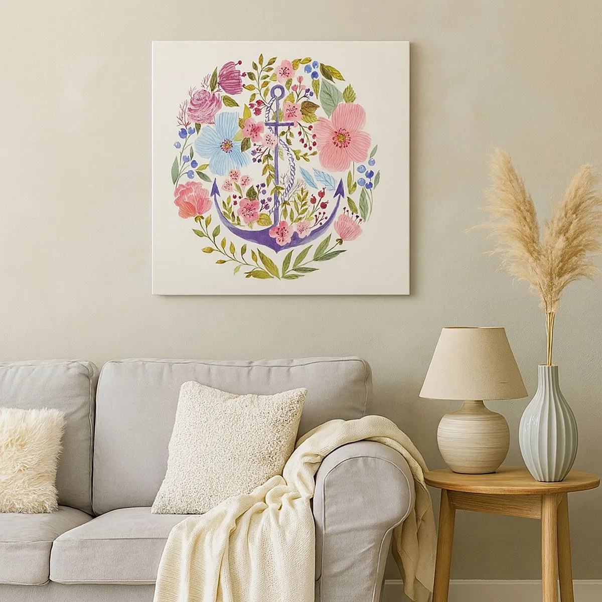 Lærredstryk - Billede på lærred - En sømands gode nattesøvn - 30x30 cm