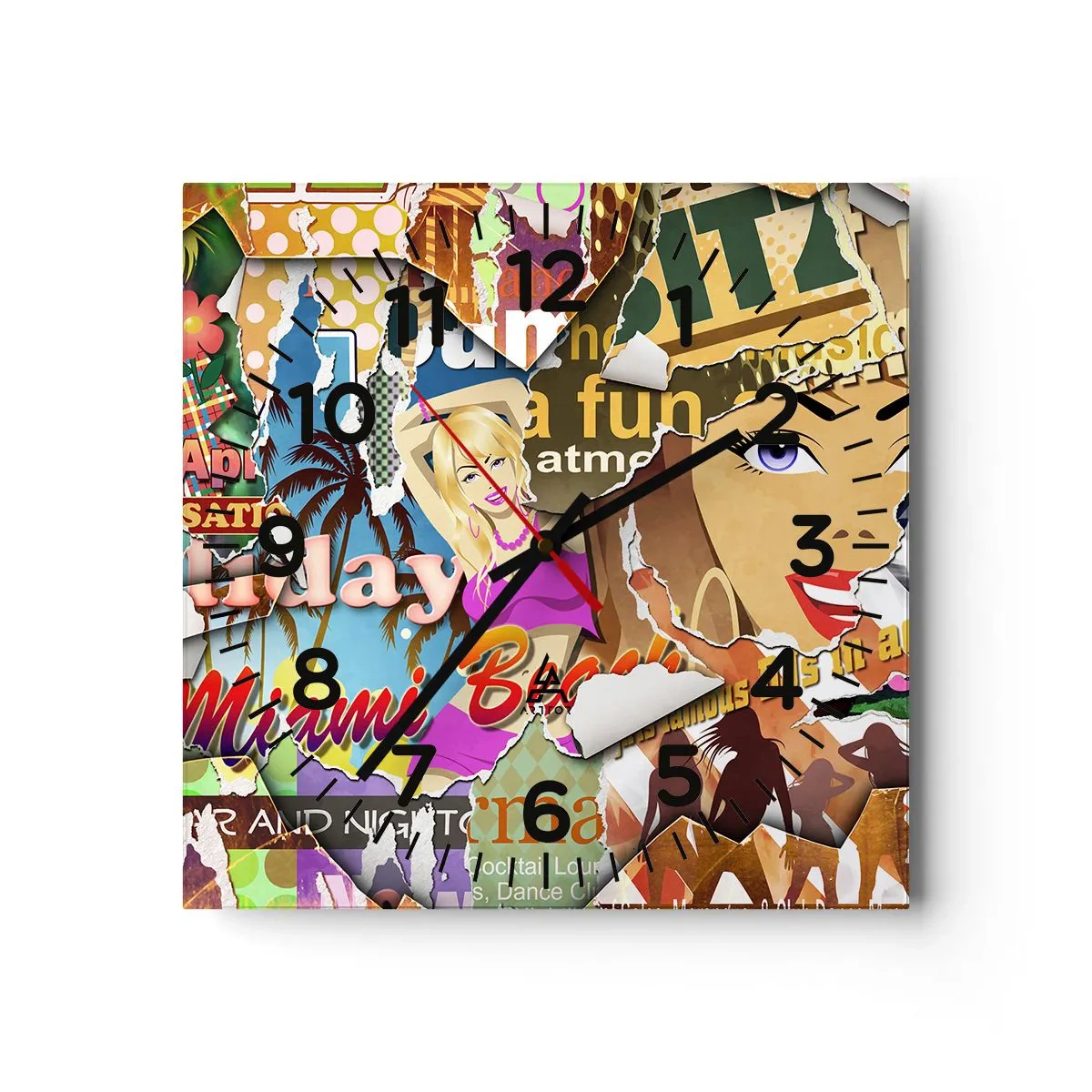 Vægur, Uret - Tilbageblikke på ferien - 30x30 cm