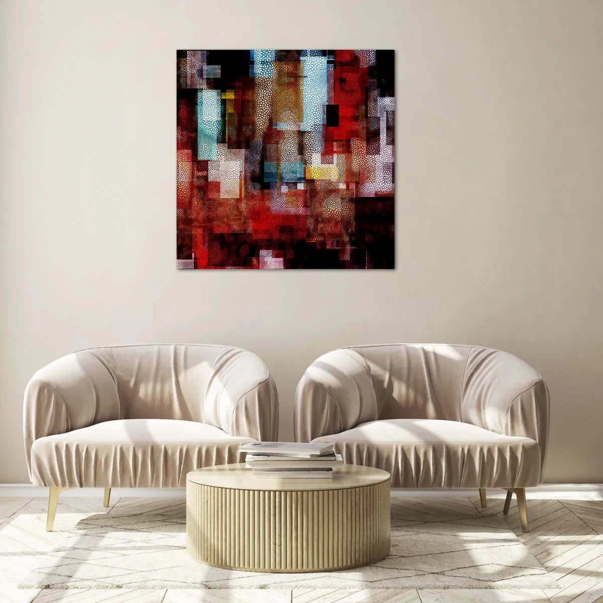 Billede på glas - Forvirring med forvirring - 70x70 cm