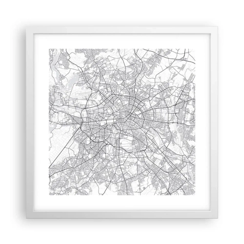 Plakat i hvid ramme - Berlins blomst - 40x40 cm