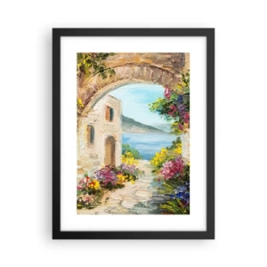 Plakat i sort ramme - Charmen af kystlandskabet - 30x40 cm