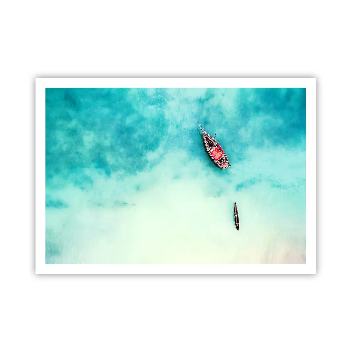 Plakat - For på Zanzibars strande, når det overskydende vand... - 100x70 cm