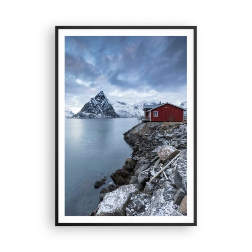Plakat i sort ramme - Skandinavisk tilflugtssted - 70x100 cm